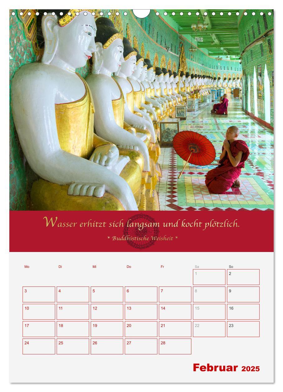 Bild: 9783435927395 | Buddhistische Weisheiten - DER ROTE SCHIRM (Wandkalender 2025 DIN...