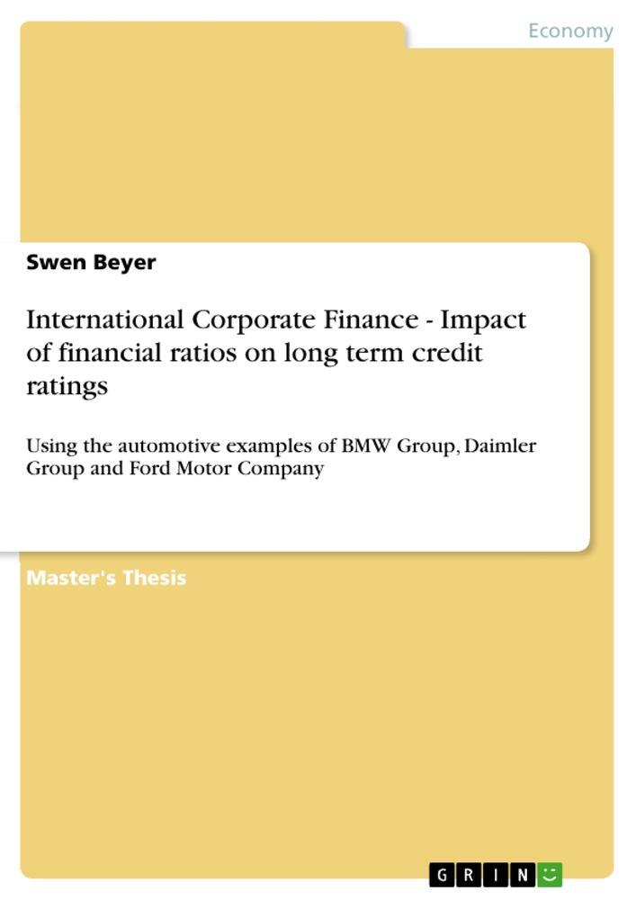 Cover: 9783640766413 | International Corporate Finance - Impact of financial ratios on...