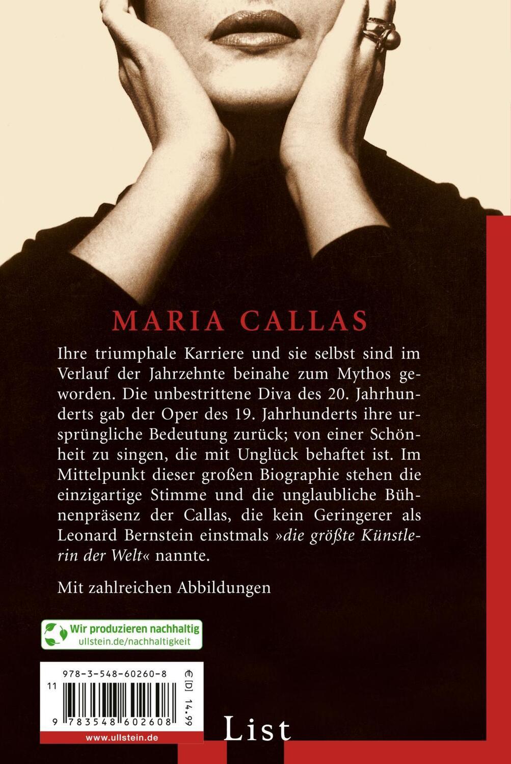 Rückseite: 9783548602608 | Maria Callas | Jürgen Kesting | Taschenbuch | List bei Ullstein | 2002