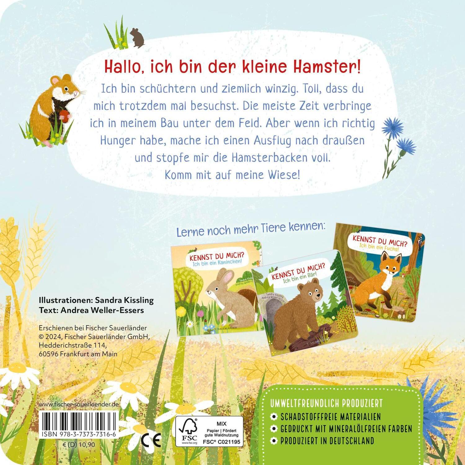 Rückseite: 9783737373166 | Kennst du mich? Ich bin ein Hamster! | Andrea Weller-Essers | Buch