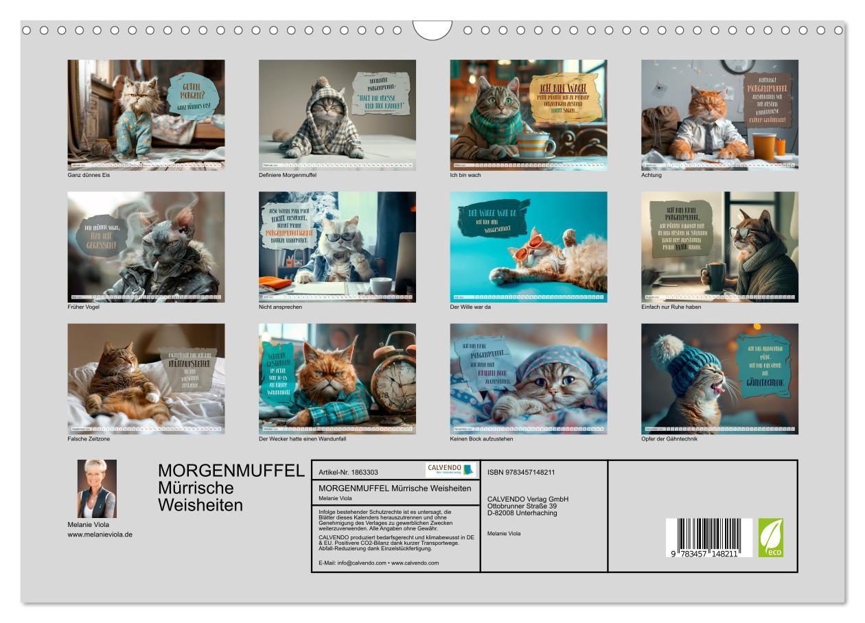 Bild: 9783457148211 | MORGENMUFFEL Mürrische Weisheiten (Wandkalender 2025 DIN A3 quer),...