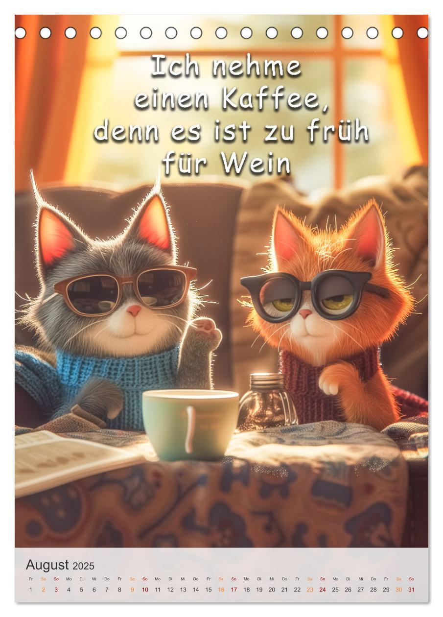 Bild: 9783383773822 | Kaffee-Katzen (Tischkalender 2025 DIN A5 hoch), CALVENDO...