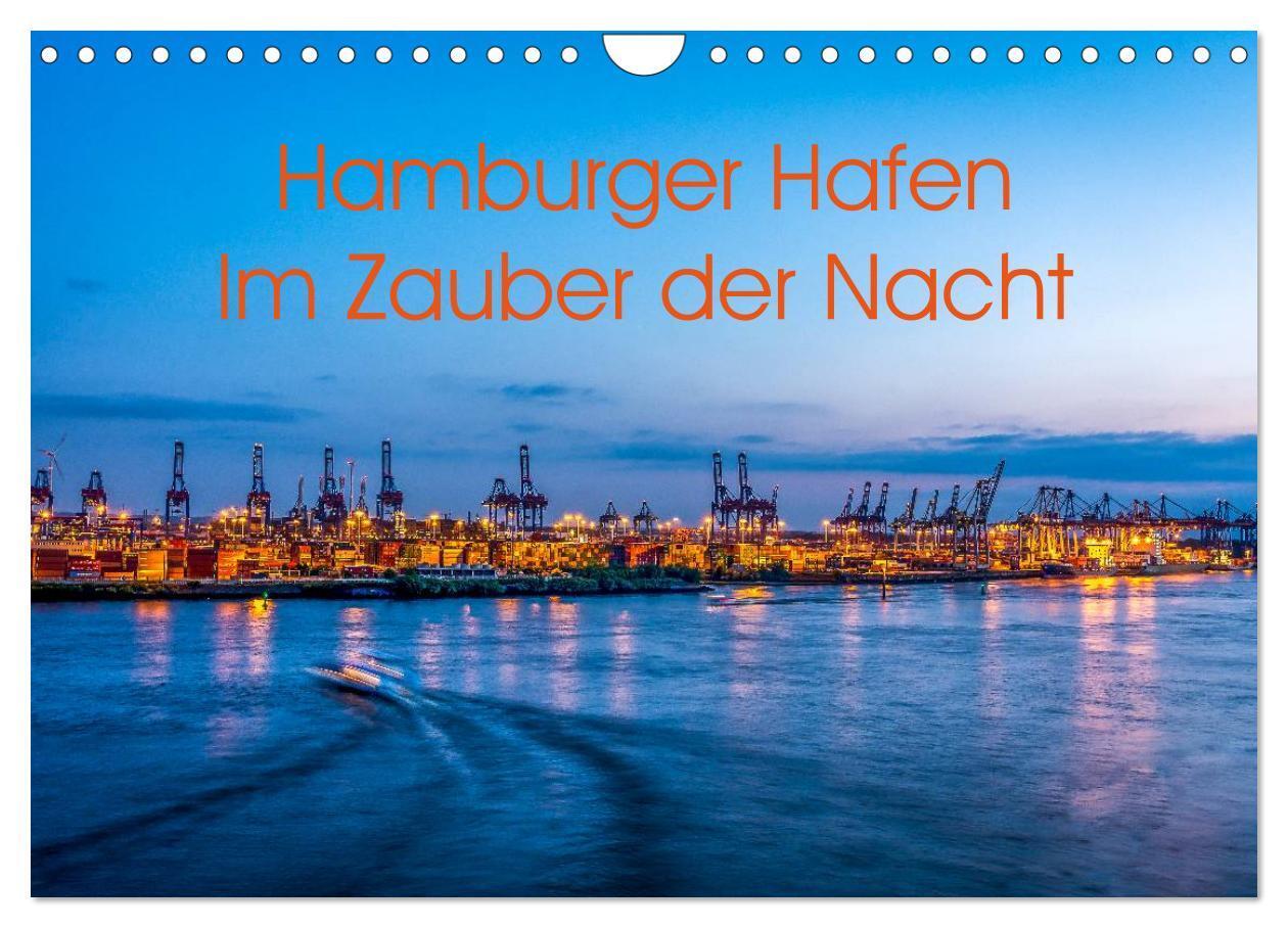 Cover: 9783435662890 | Hamburger Hafen - Im Zauber der Nacht (Wandkalender 2025 DIN A4...