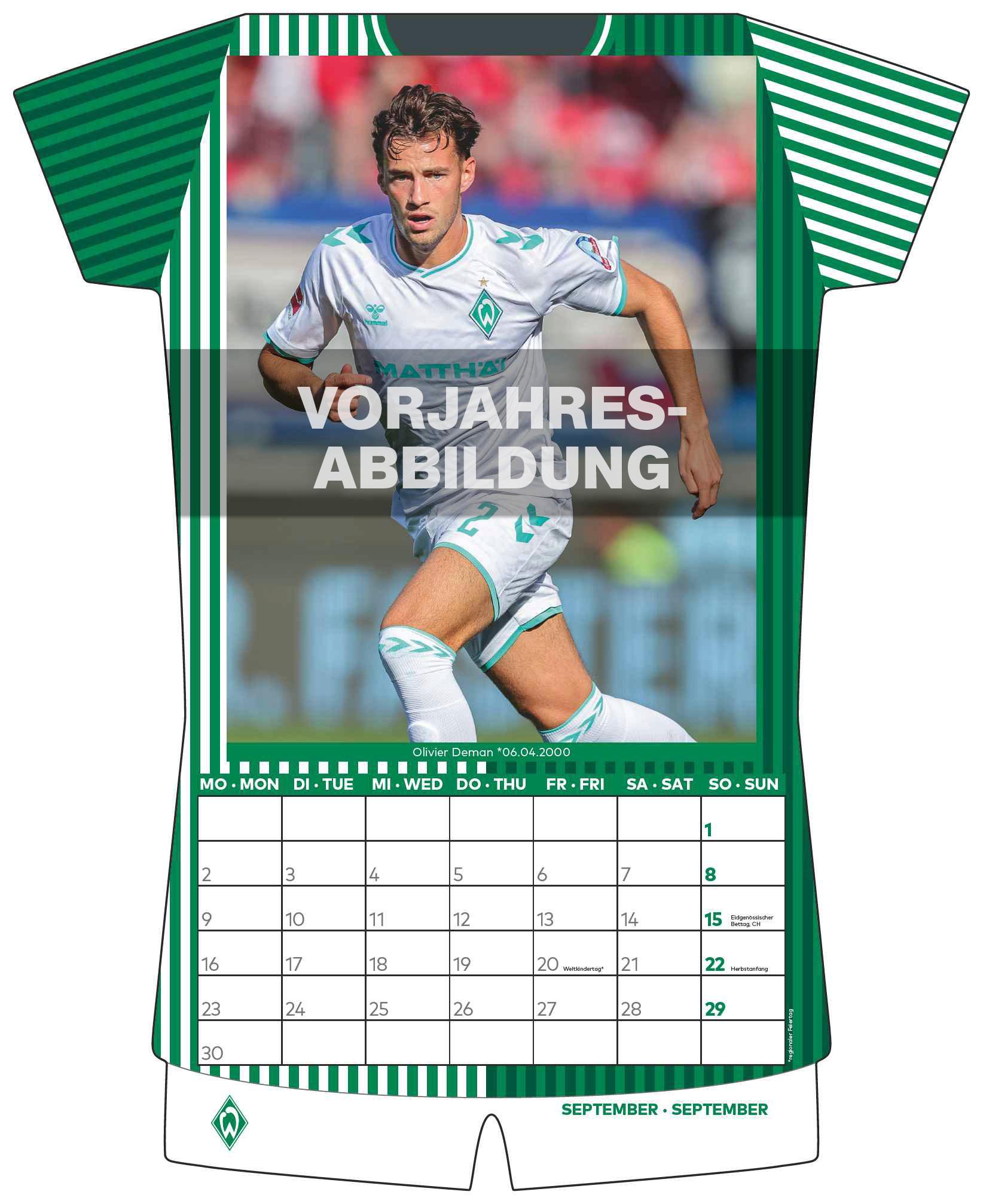 Bild: 4002725994509 | Werder Bremen 2025 - Trikotkalender - Fan-Kalender -...