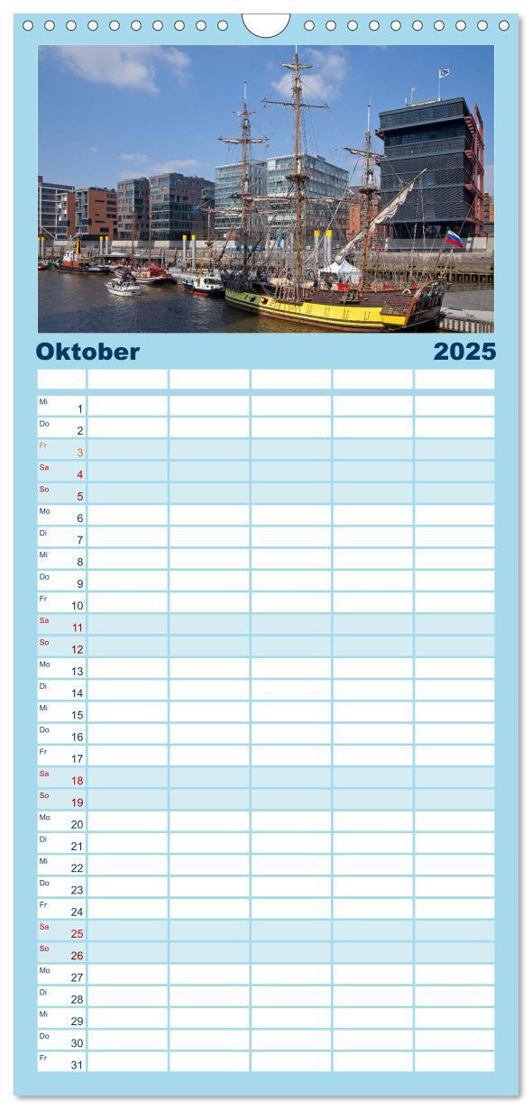 Bild: 9783457125809 | Familienplaner 2025 - Hamburg mit 5 Spalten (Wandkalender, 21 x 45...