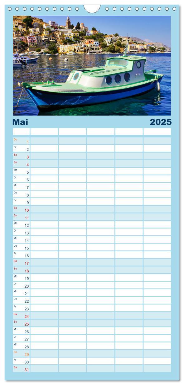 Bild: 9783457099537 | Familienplaner 2025 - Ein Tag auf Symi mit 5 Spalten (Wandkalender,...