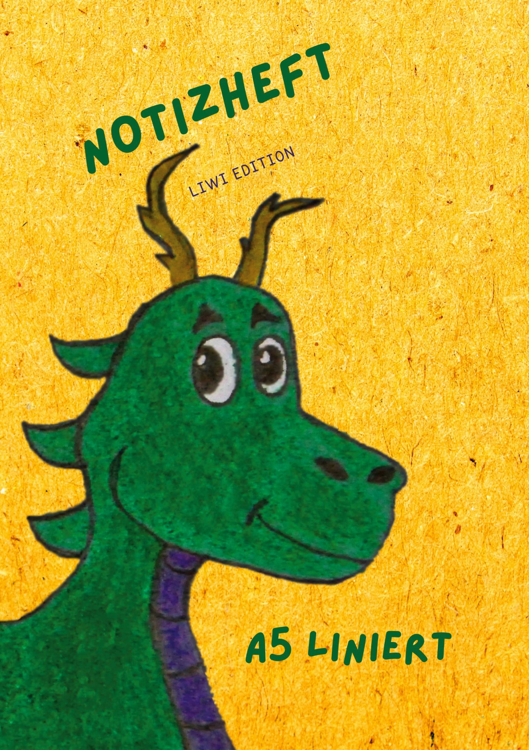 Cover: 9783965424999 | Dünnes Notizheft für Kinder - A5 liniert - Softcover Drache - FSC...