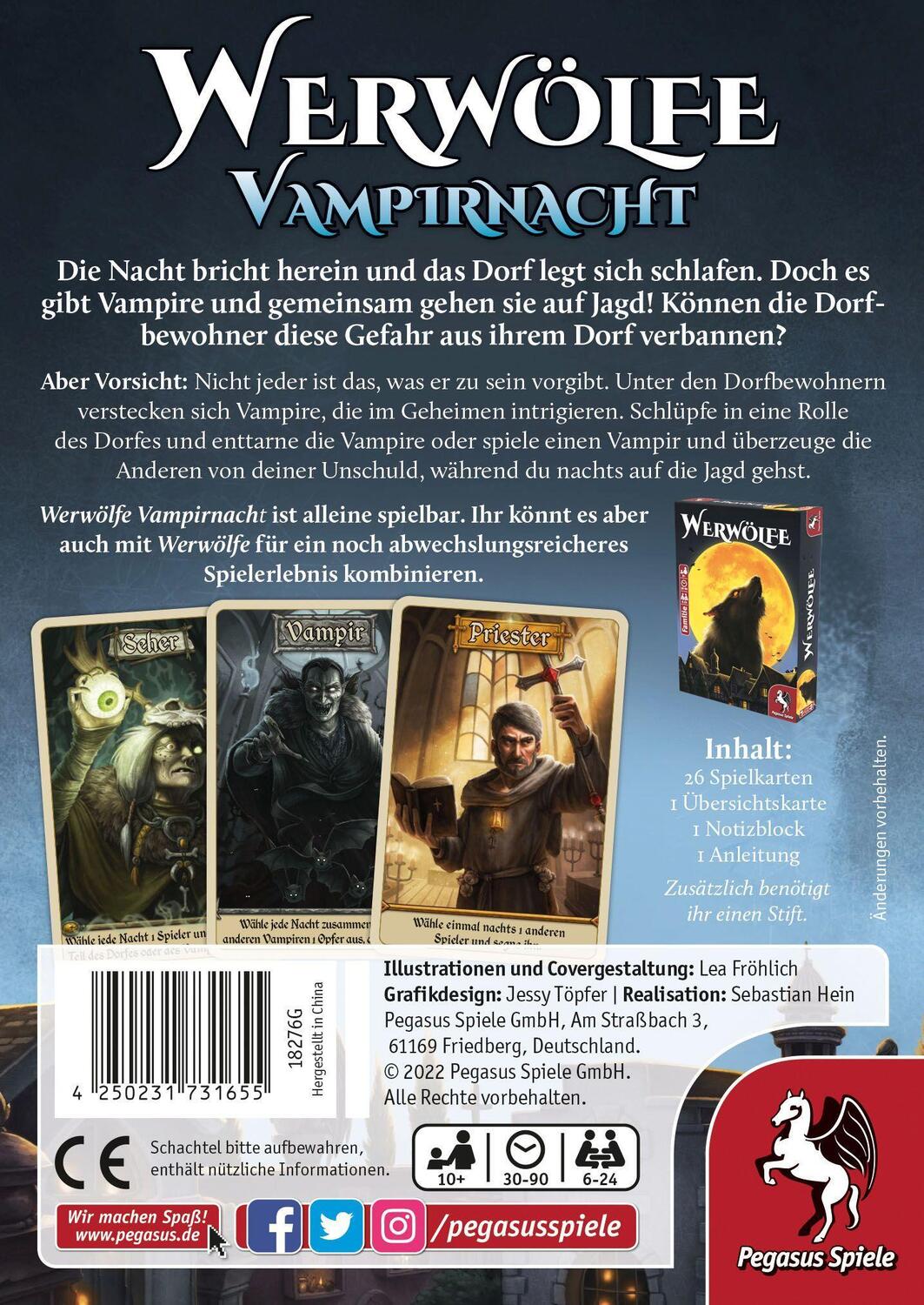 Bild: 4250231731655 | Werwölfe - Vampirnacht | Spiel | Deutsch | 2022 | Pegasus Spiele GmbH