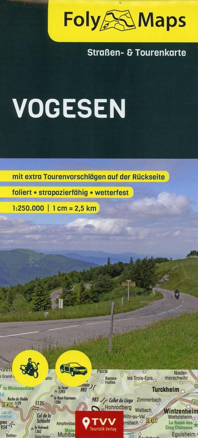 Cover: 9783937063713 | FolyMaps Vogesen 1:250 000 | Straßen- und Tourenkarte | (Land-)Karte