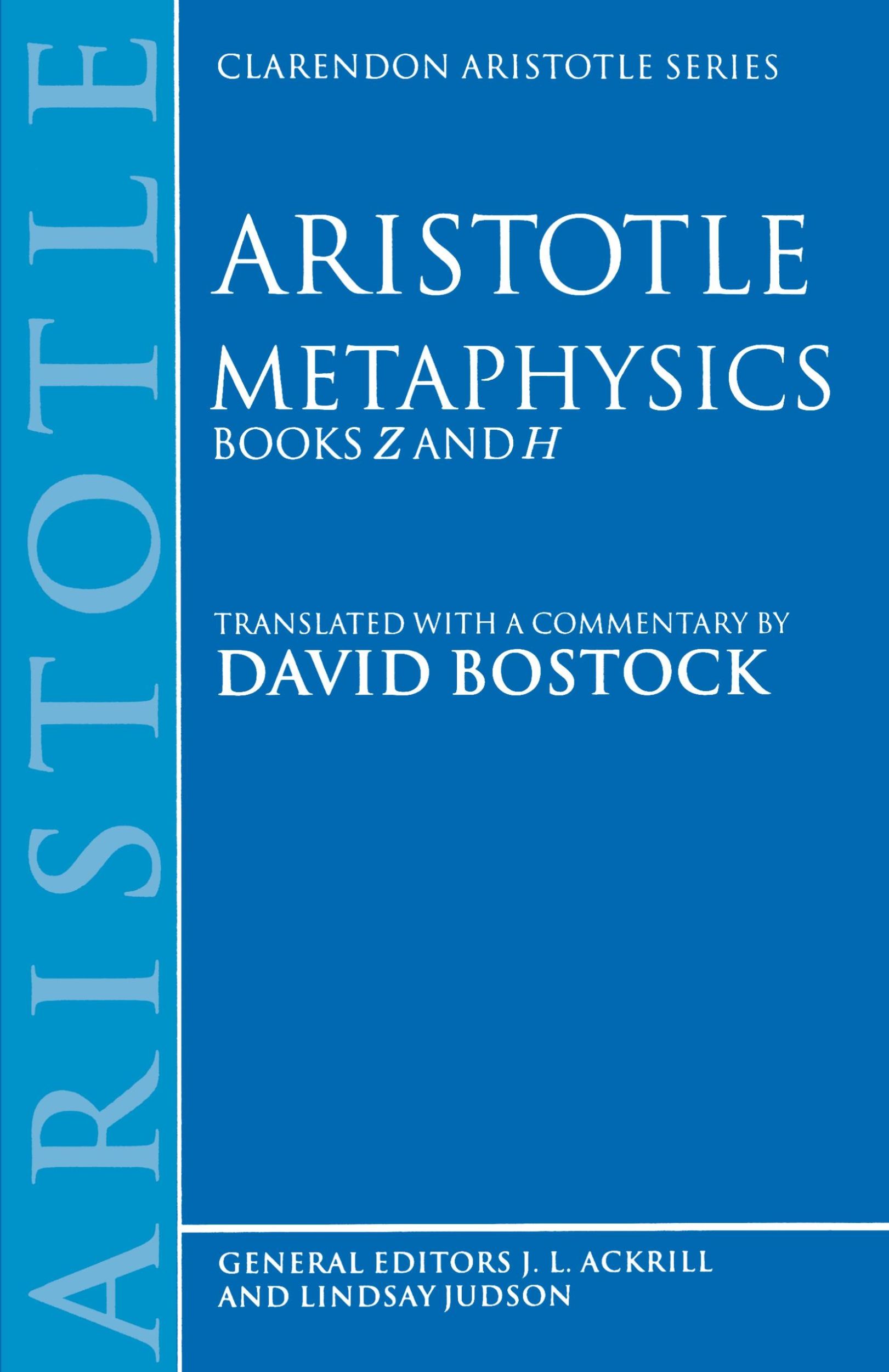 Cover: 9780198239475 | Metaphysics | Books Z and H | Aristotle | Taschenbuch | Englisch