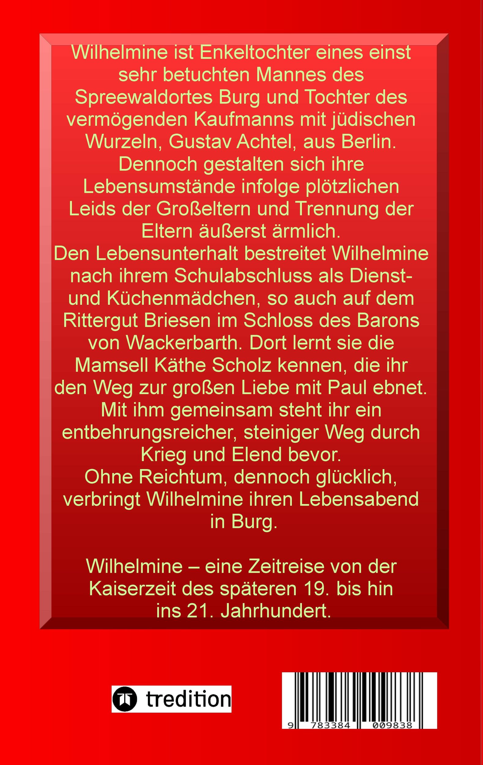 Rückseite: 9783384009838 | Wilhelmine | Was ich euch noch sagen wollte | Wolfgang Berg | Buch