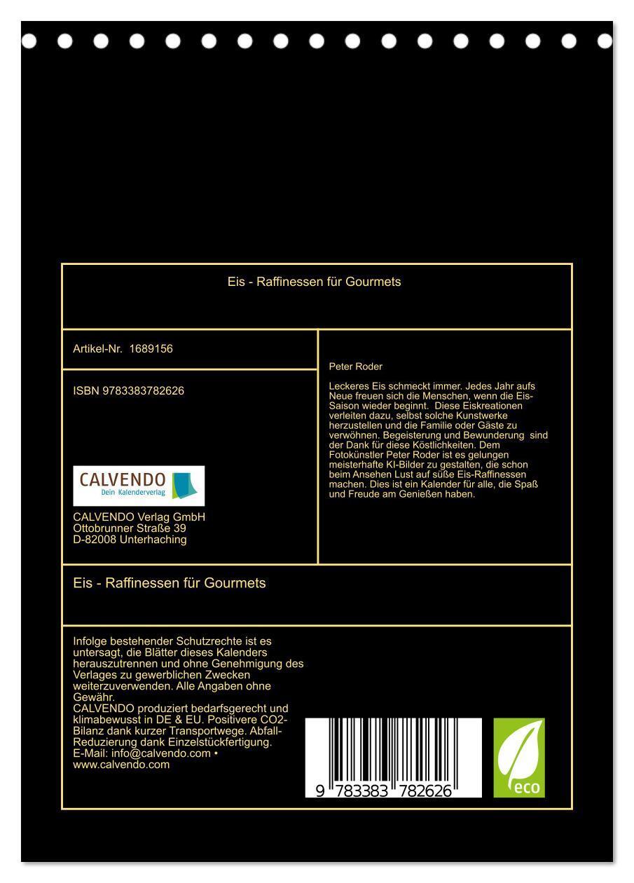 Bild: 9783383782626 | Eis - Raffinessen für Gourmets (Tischkalender 2025 DIN A5 hoch),...