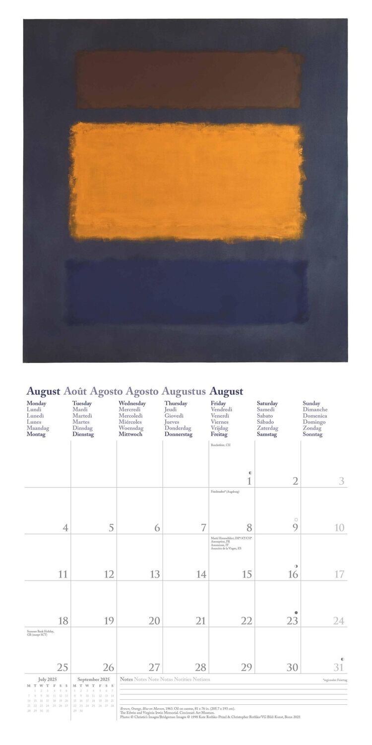 Bild: 4002725994110 | Mark Rothko 2025 - Wand-Kalender - Broschüren-Kalender - 30x30 -...