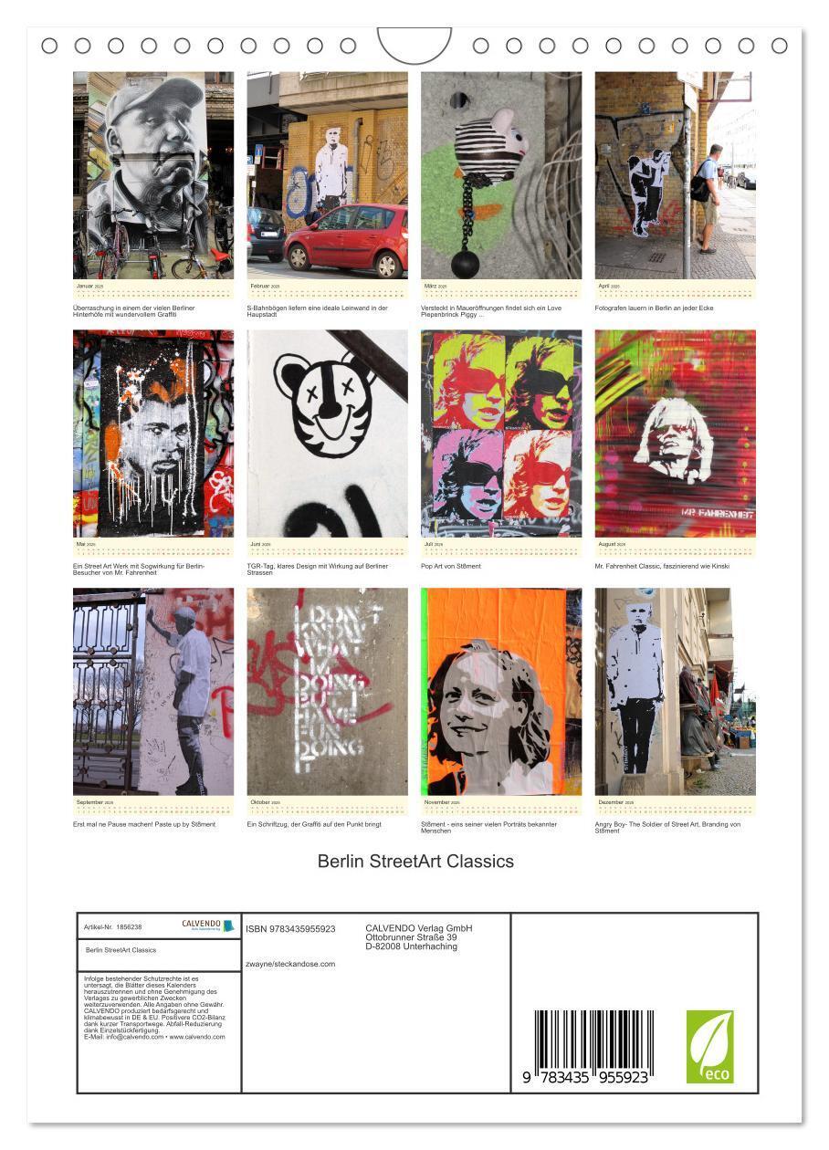 Bild: 9783435955923 | Berlin StreetArt Classics (Wandkalender 2025 DIN A4 hoch), CALVENDO...