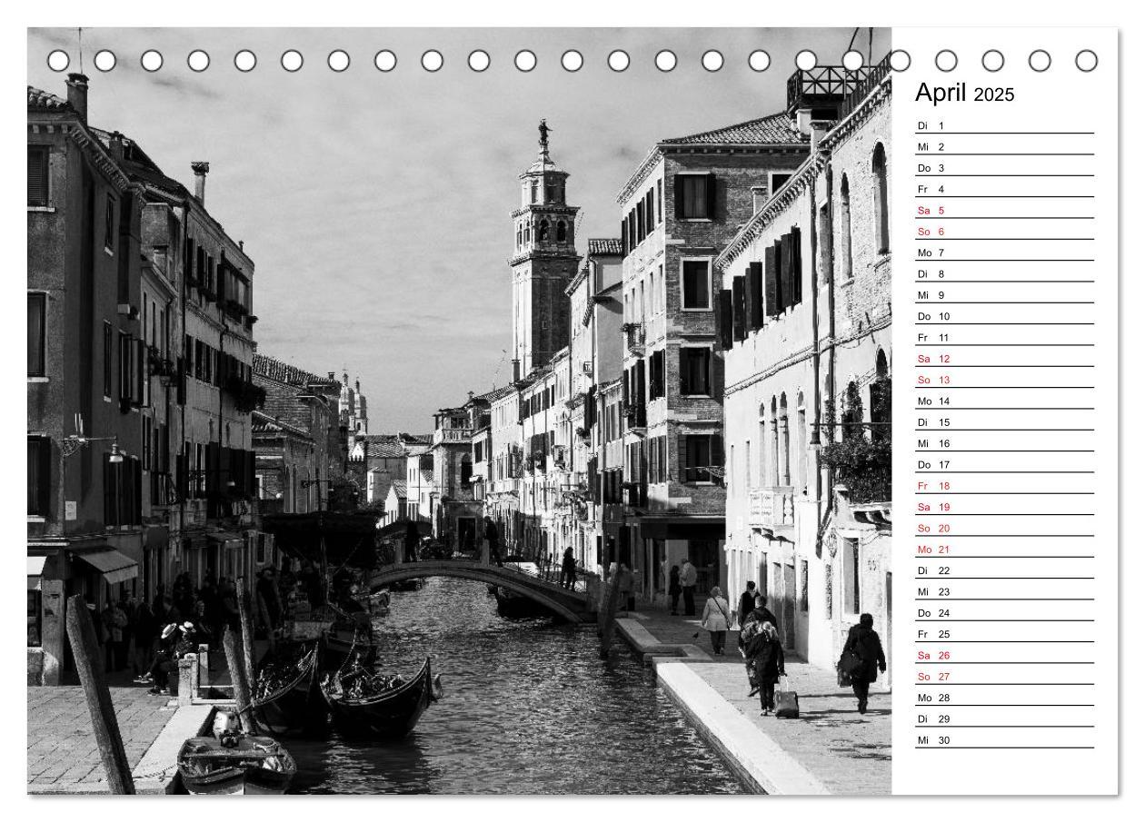 Bild: 9783435531622 | Venedig schwarz-weiß (Tischkalender 2025 DIN A5 quer), CALVENDO...