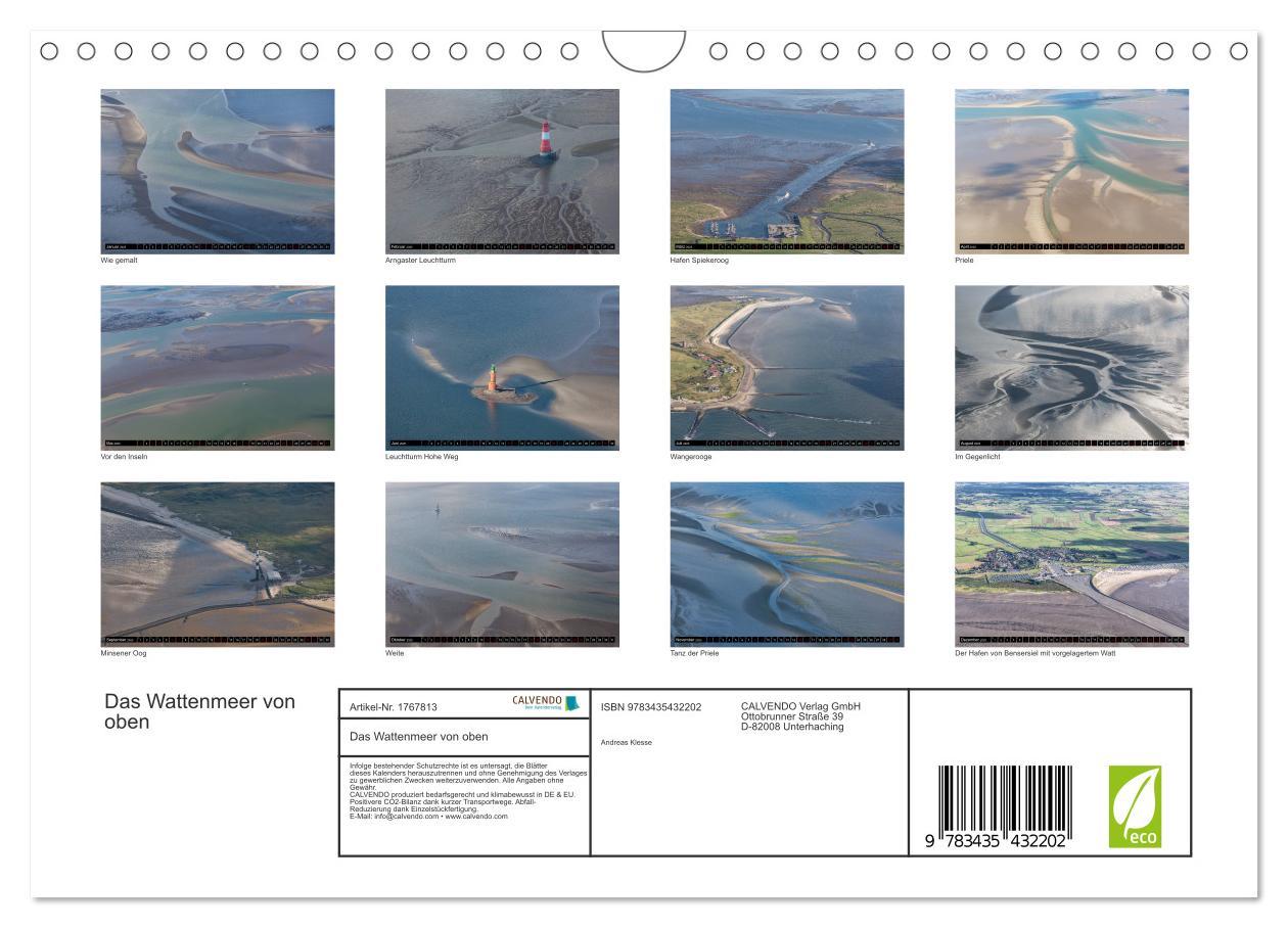 Bild: 9783435432202 | Das Wattenmeer von oben (Wandkalender 2025 DIN A4 quer), CALVENDO...