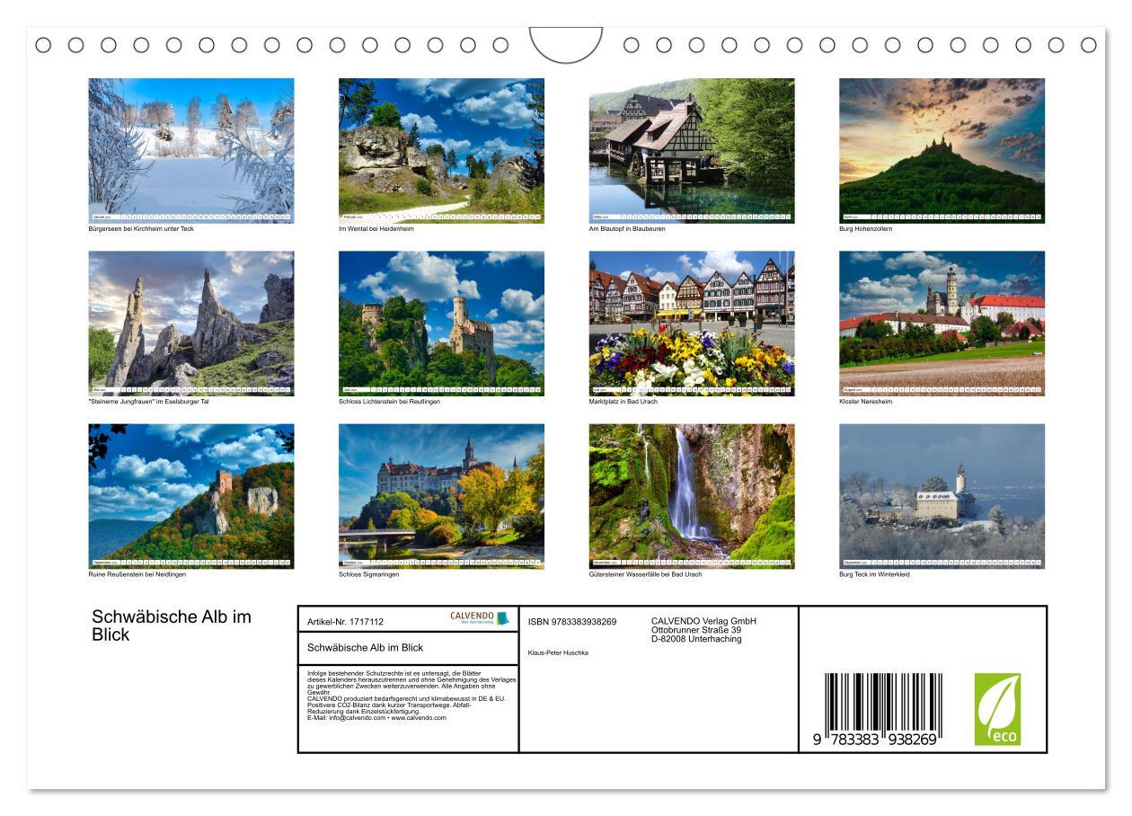 Bild: 9783383938269 | Schwäbische Alb im Blick (Wandkalender 2025 DIN A4 quer), CALVENDO...