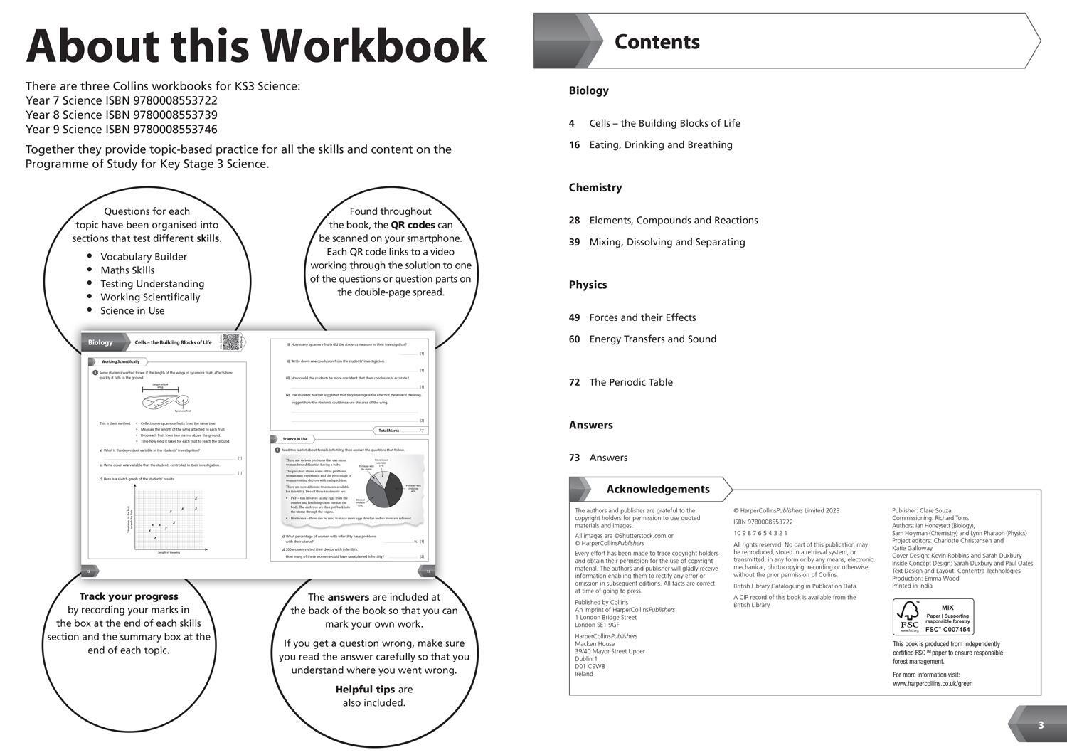 Bild: 9780008553722 | KS3 Science Year 7 Workbook | Ideal for Year 7 | Collins KS3 | Buch