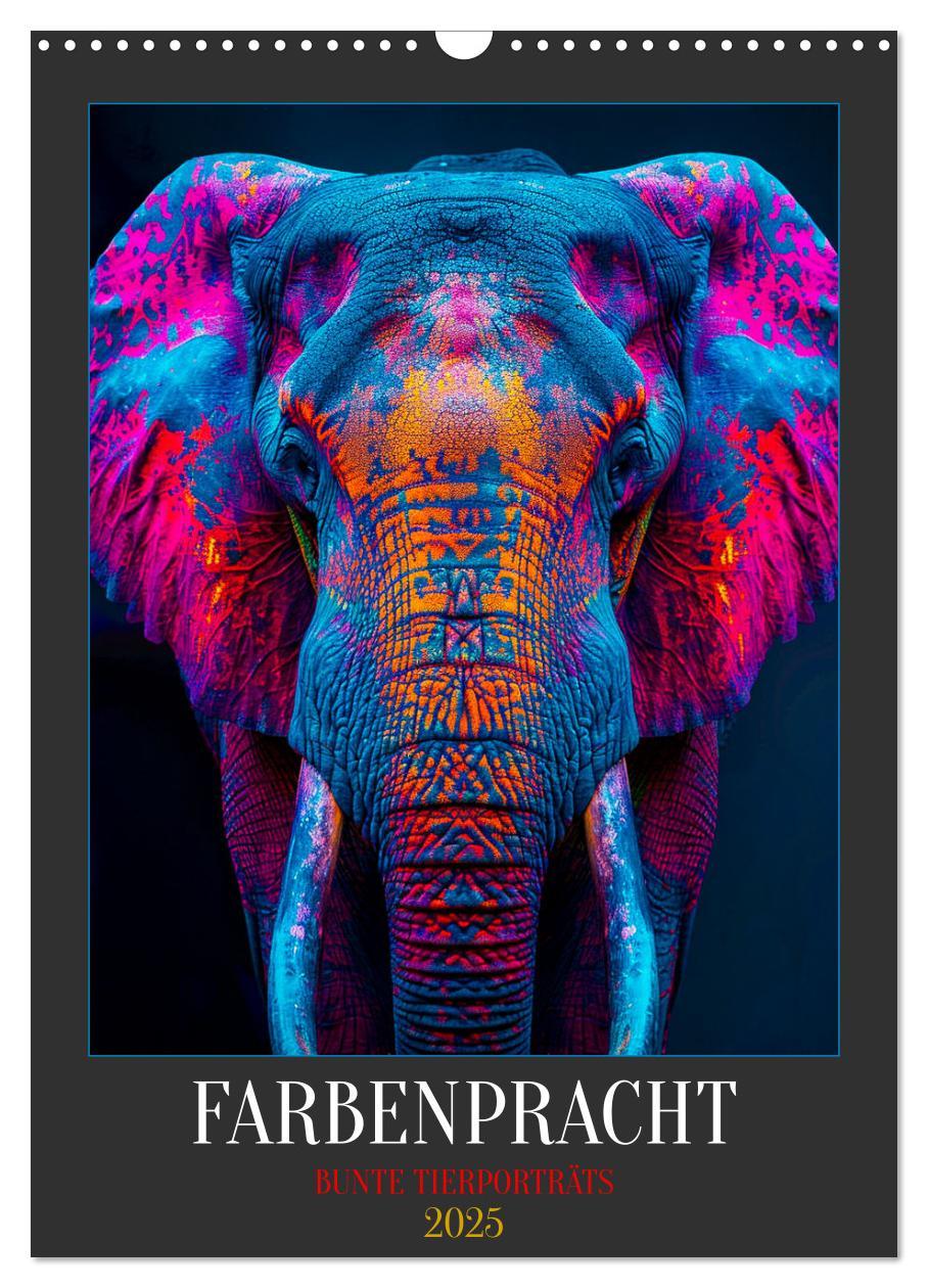 Cover: 9783383828959 | Farbenpracht - Bunte Tierporträts (Wandkalender 2025 DIN A3 hoch),...