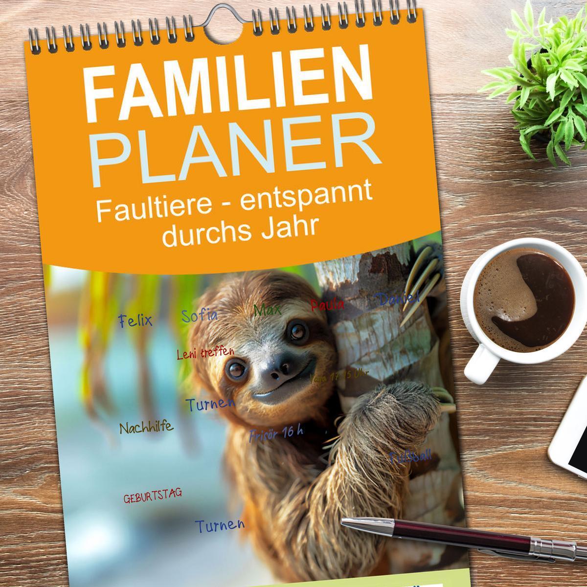 Bild: 9783457194775 | Familienplaner 2025 - Faultiere - entspannt durchs Jahr mit 5...