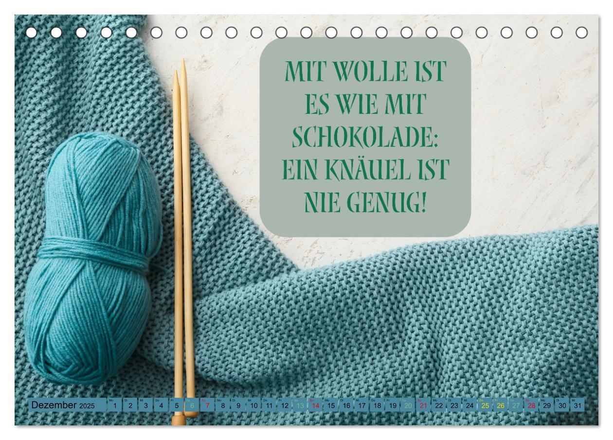 Bild: 9783383932465 | WOLLE Stricken ist eine Passion (Tischkalender 2025 DIN A5 quer),...