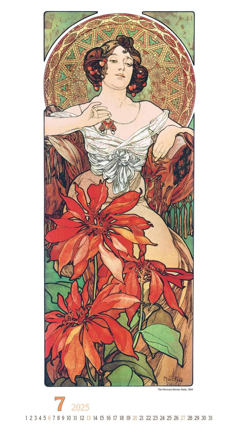 Bild: 4251732344009 | Alfons Mucha 2025 - Bild-Kalender 33x60 cm - Kunstkalender - mit...