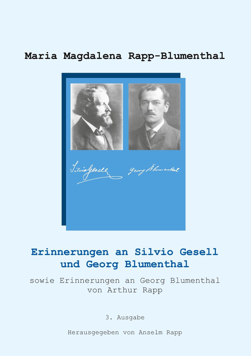 Cover: 9783759715456 | Erinnerungen an Silvio Gesell und Georg Blumenthal | Rapp-Blumenthal