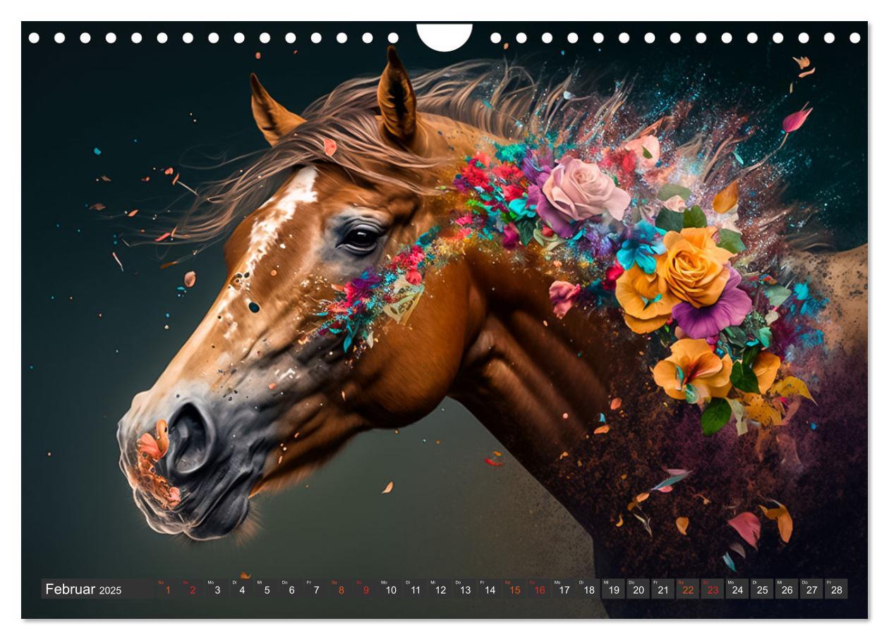 Bild: 9783383913327 | Pferde und Blumen (Wandkalender 2025 DIN A4 quer), CALVENDO...