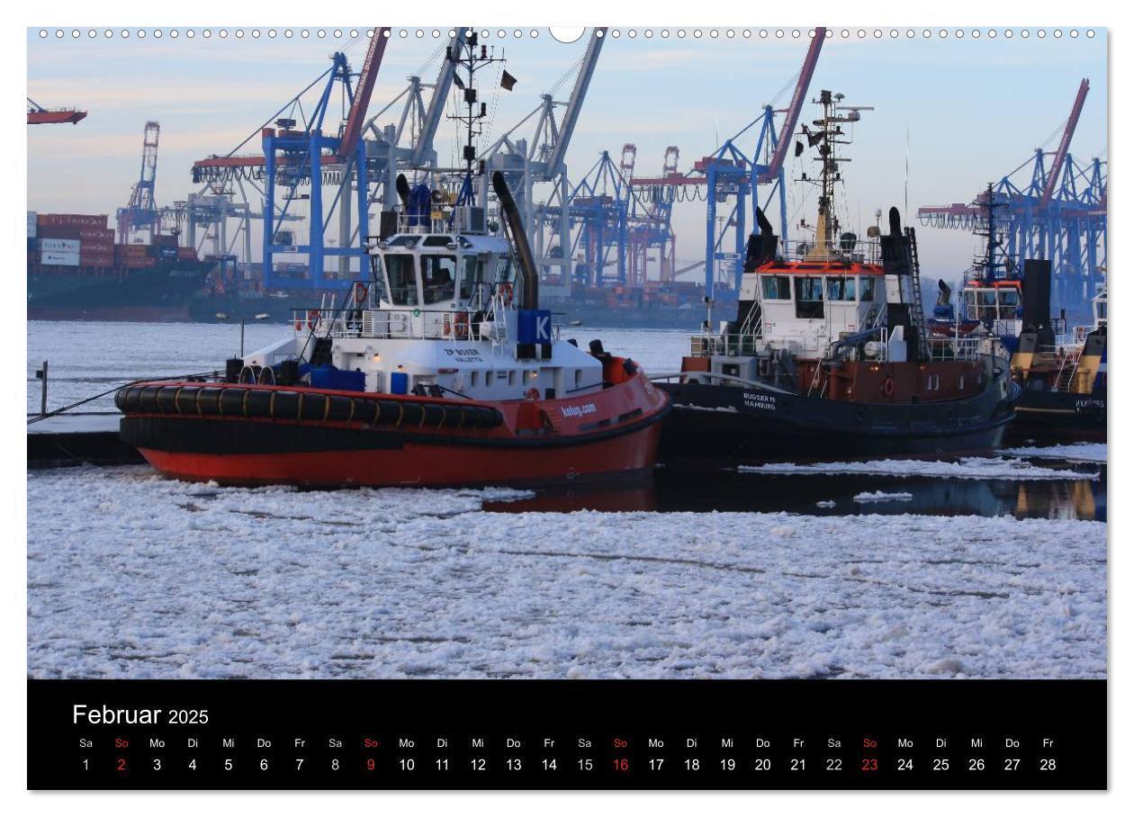 Bild: 9783435692903 | Schiffe auf der Elbe (Wandkalender 2025 DIN A2 quer), CALVENDO...