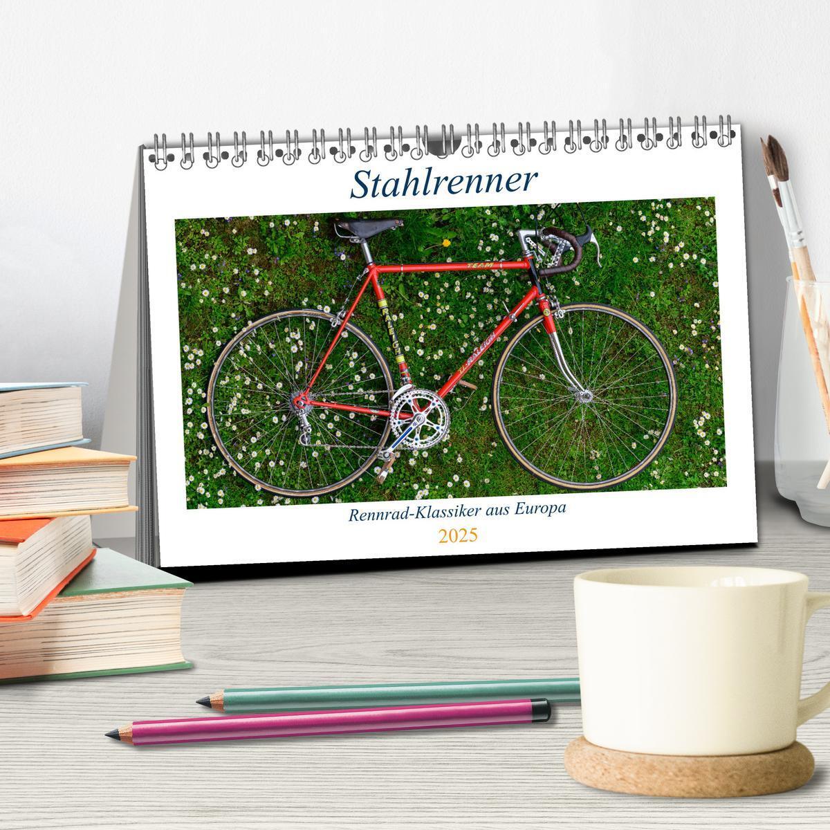 Bild: 9783435017584 | Stahlrenner - Rennrad-Klassiker aus Europa (Tischkalender 2025 DIN...