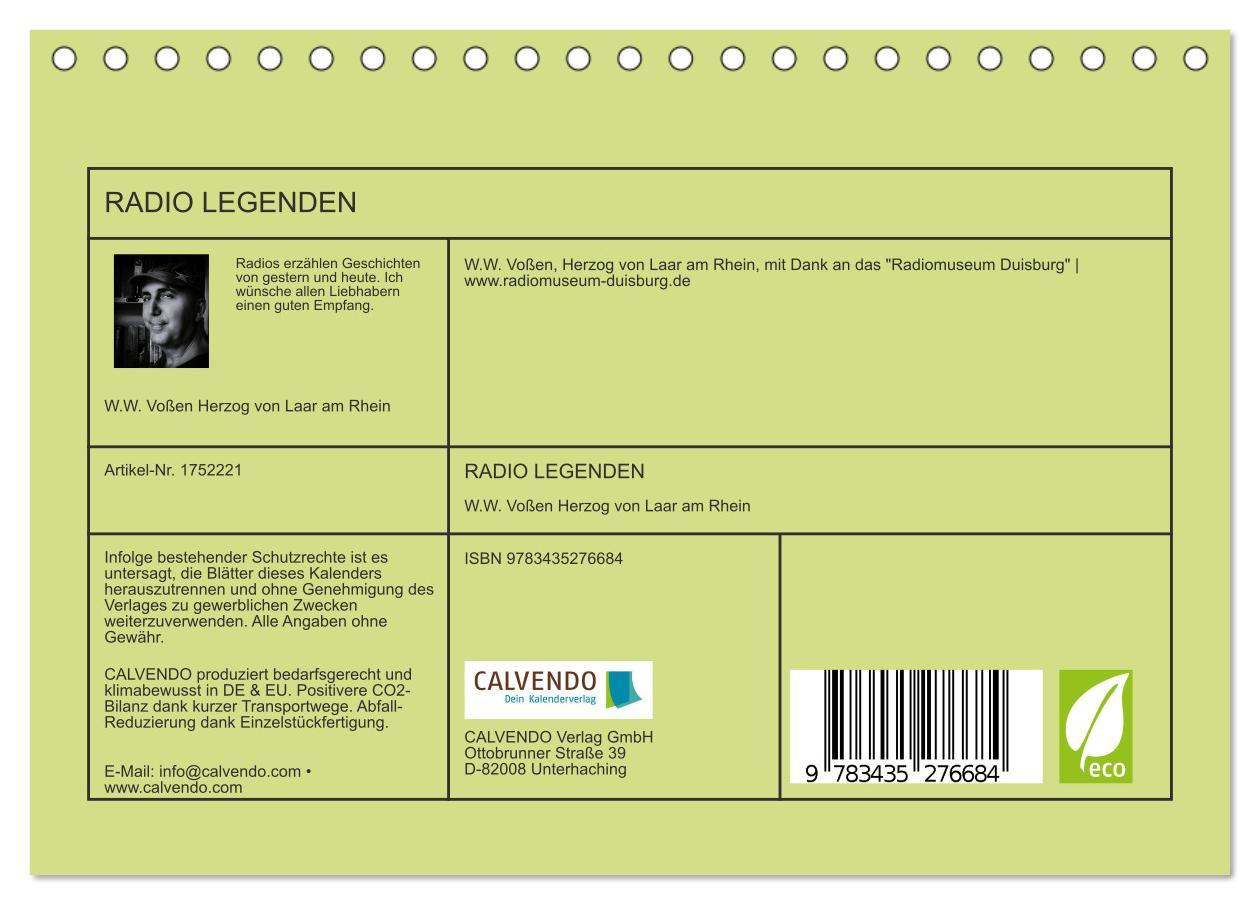 Bild: 9783435276684 | RADIO LEGENDEN (Tischkalender 2025 DIN A5 quer), CALVENDO...