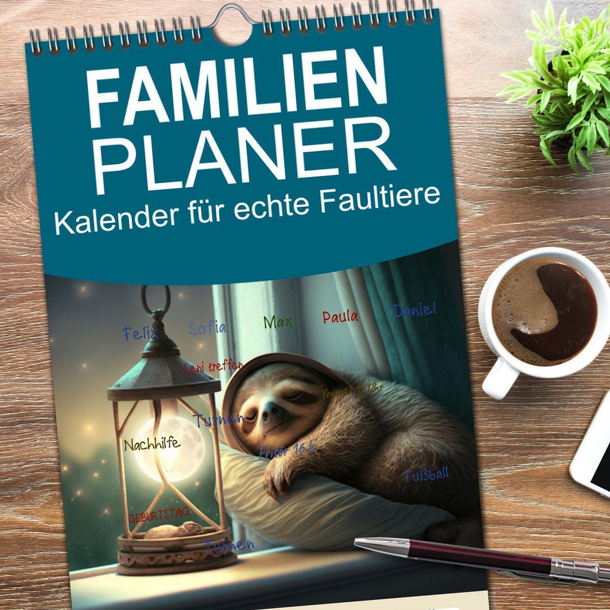 Bild: 9783457093924 | Familienplaner 2025 - Der Kalender für echte Faultiere mit 5...