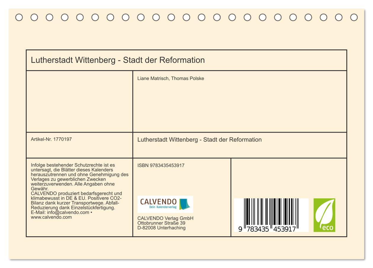 Bild: 9783435453917 | Lutherstadt Wittenberg - Stadt der Reformation (Tischkalender 2025...