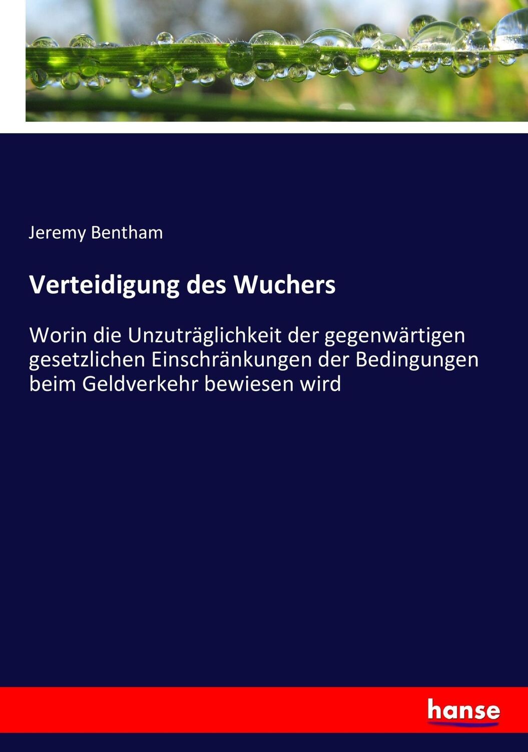 Cover: 9783743614116 | Verteidigung des Wuchers | Jeremy Bentham | Taschenbuch | Paperback