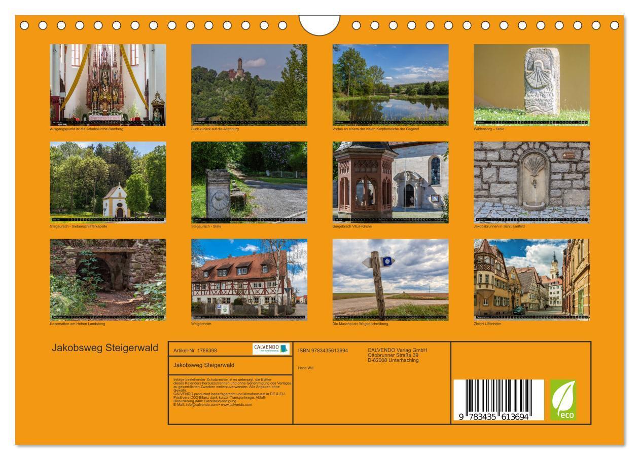 Bild: 9783435613694 | Jakobsweg Steigerwald (Wandkalender 2025 DIN A4 quer), CALVENDO...