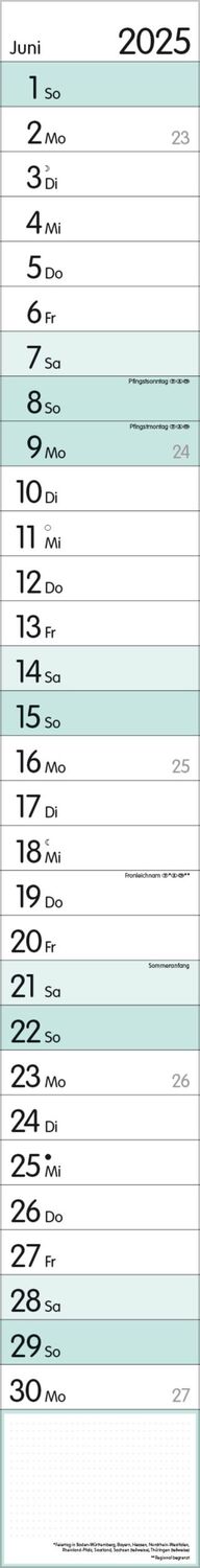 Bild: 9783731880592 | Streifenplaner Mint 2025 | Verlag Korsch | Kalender | 12 S. | Deutsch