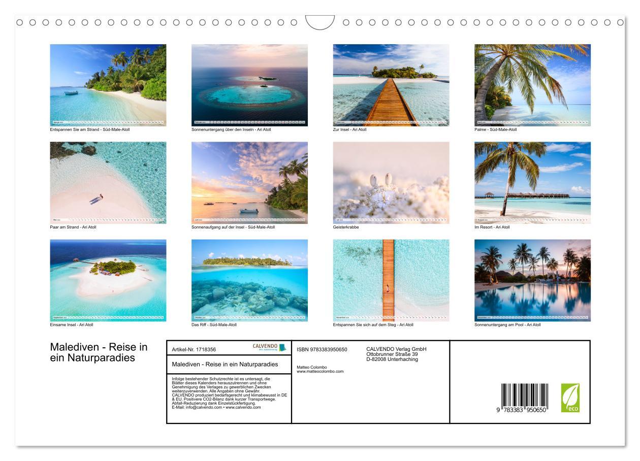 Bild: 9783383950650 | Malediven - Reise in ein Naturparadies (Wandkalender 2025 DIN A3...