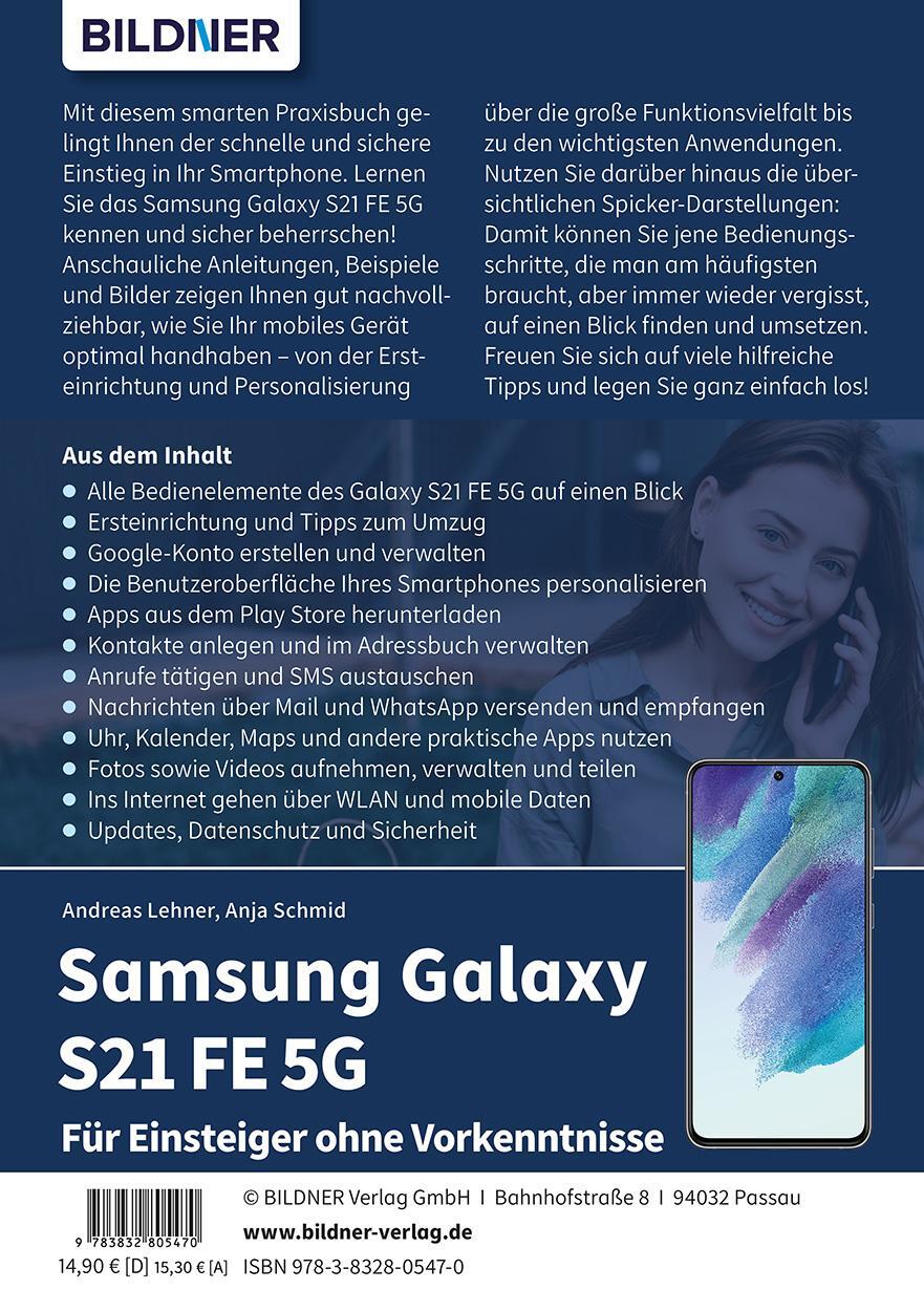 Rückseite: 9783832805470 | Samsung Galaxy S21 FE 5G - Für Einsteiger ohne Vorkenntnisse | Buch