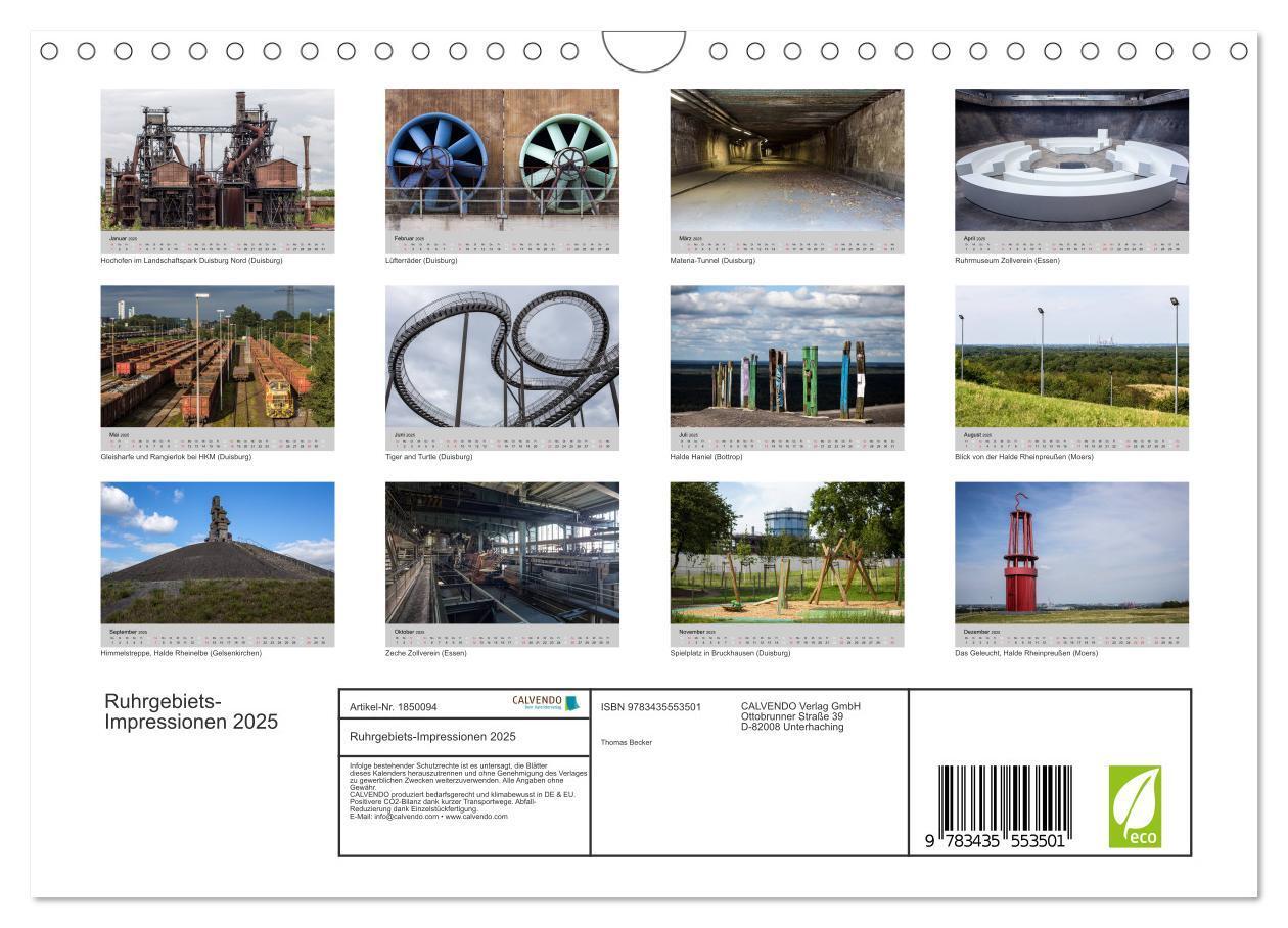 Bild: 9783435553501 | Ruhrgebiets-Impressionen 2025 (Wandkalender 2025 DIN A4 quer),...