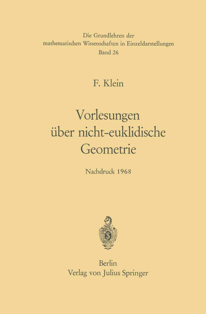 Cover: 9783642950278 | Vorlesungen über Nicht-Euklidische Geometrie | Felix Klein | Buch