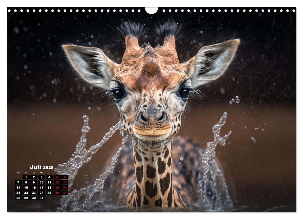 Bild: 9783383912061 | Tierkinder beim baden (Wandkalender 2025 DIN A3 quer), CALVENDO...