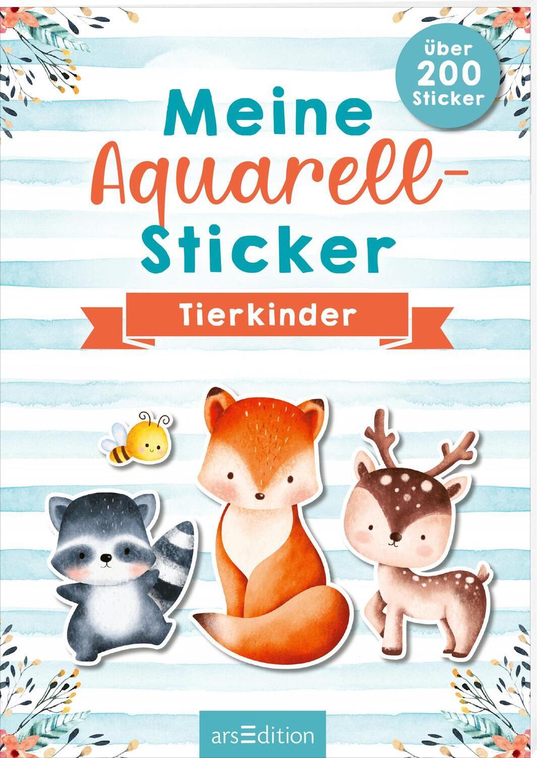 Cover: 4014489134404 | Meine Aquarell-Sticker - Tierkinder | Über 200 Sticker | Stück | 16 S.