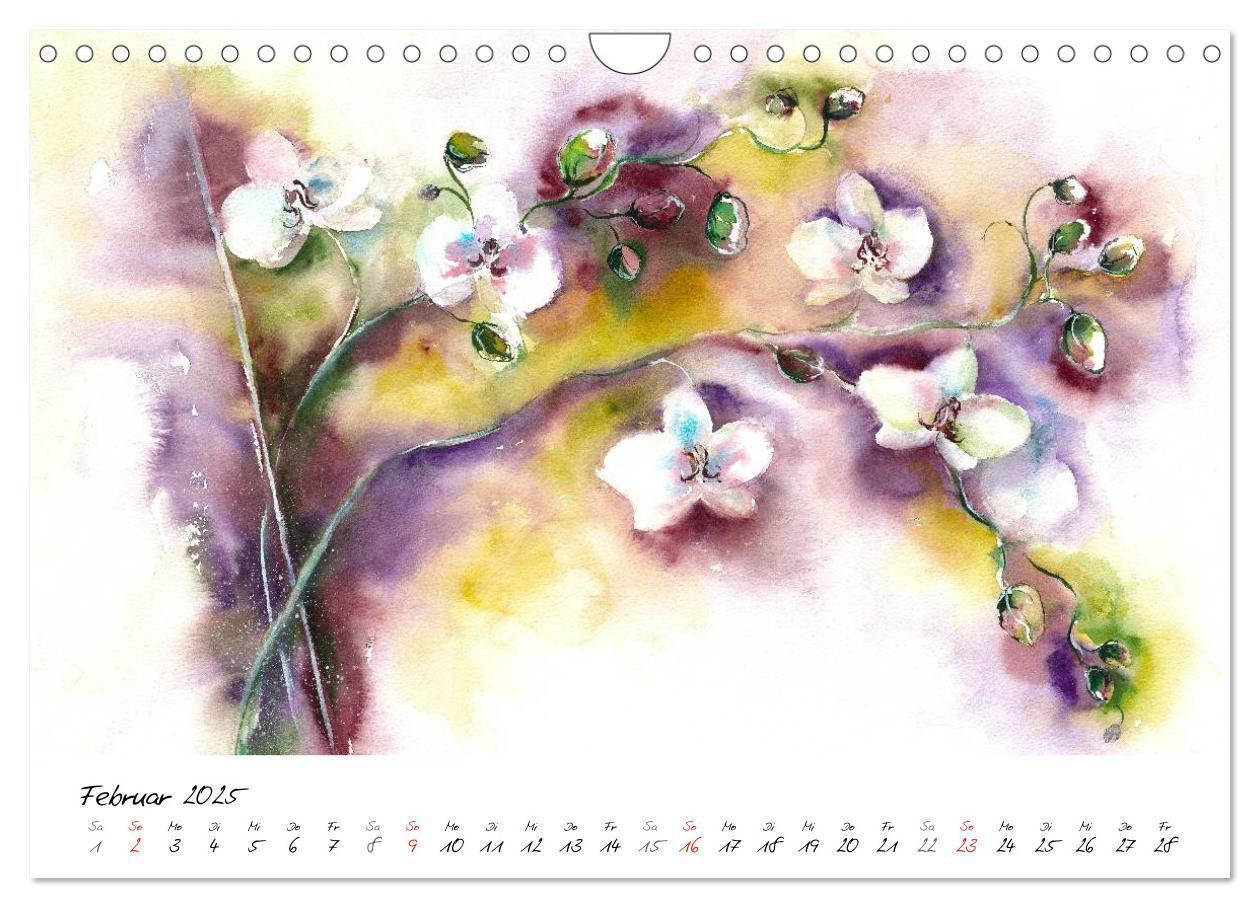 Bild: 9783435502851 | Blumen Blüten Aquarelle (Wandkalender 2025 DIN A4 quer), CALVENDO...