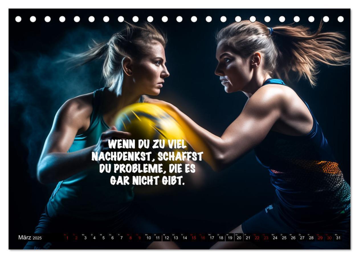 Bild: 9783383905384 | Motivation und Handball (Tischkalender 2025 DIN A5 quer), CALVENDO...