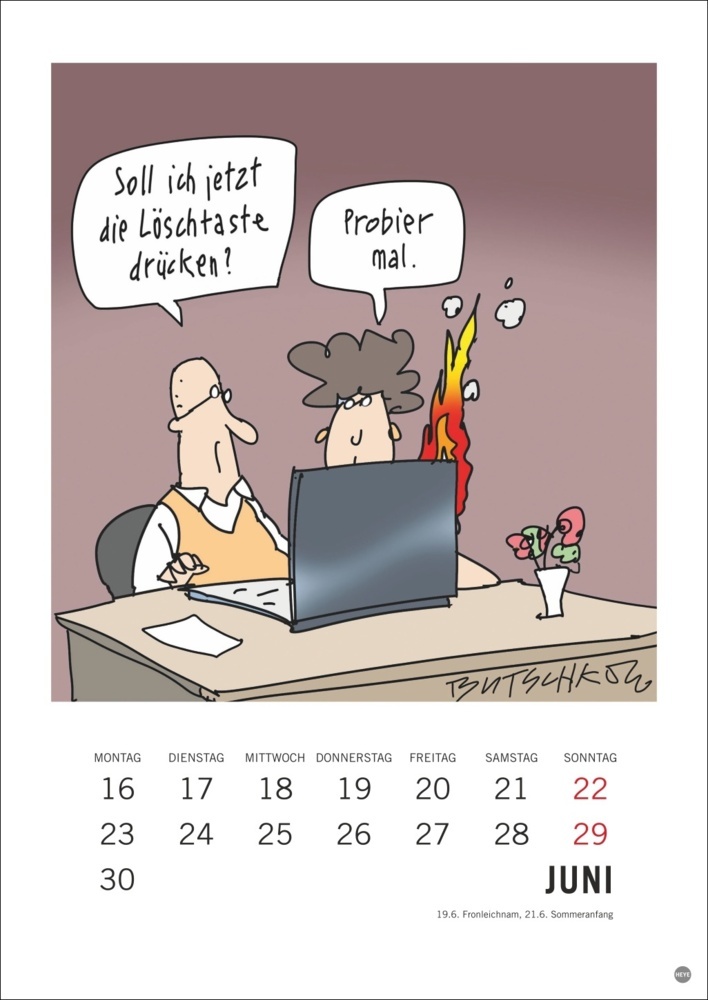 Bild: 9783756408665 | Peter Butschkow: Cartoon-Kracher Halbmonatskalender 2025 | Butschkow