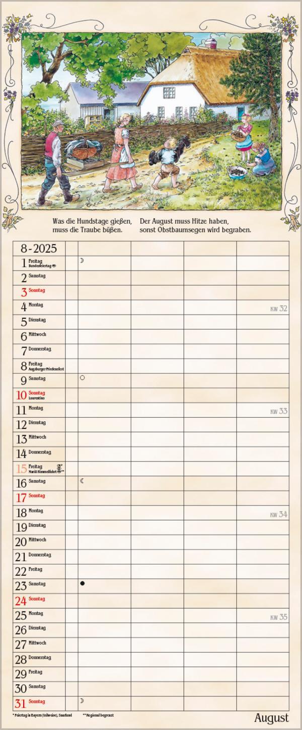 Bild: 9783731876915 | Bauernkalender 2025 | Verlag Korsch | Kalender | 14 S. | Deutsch