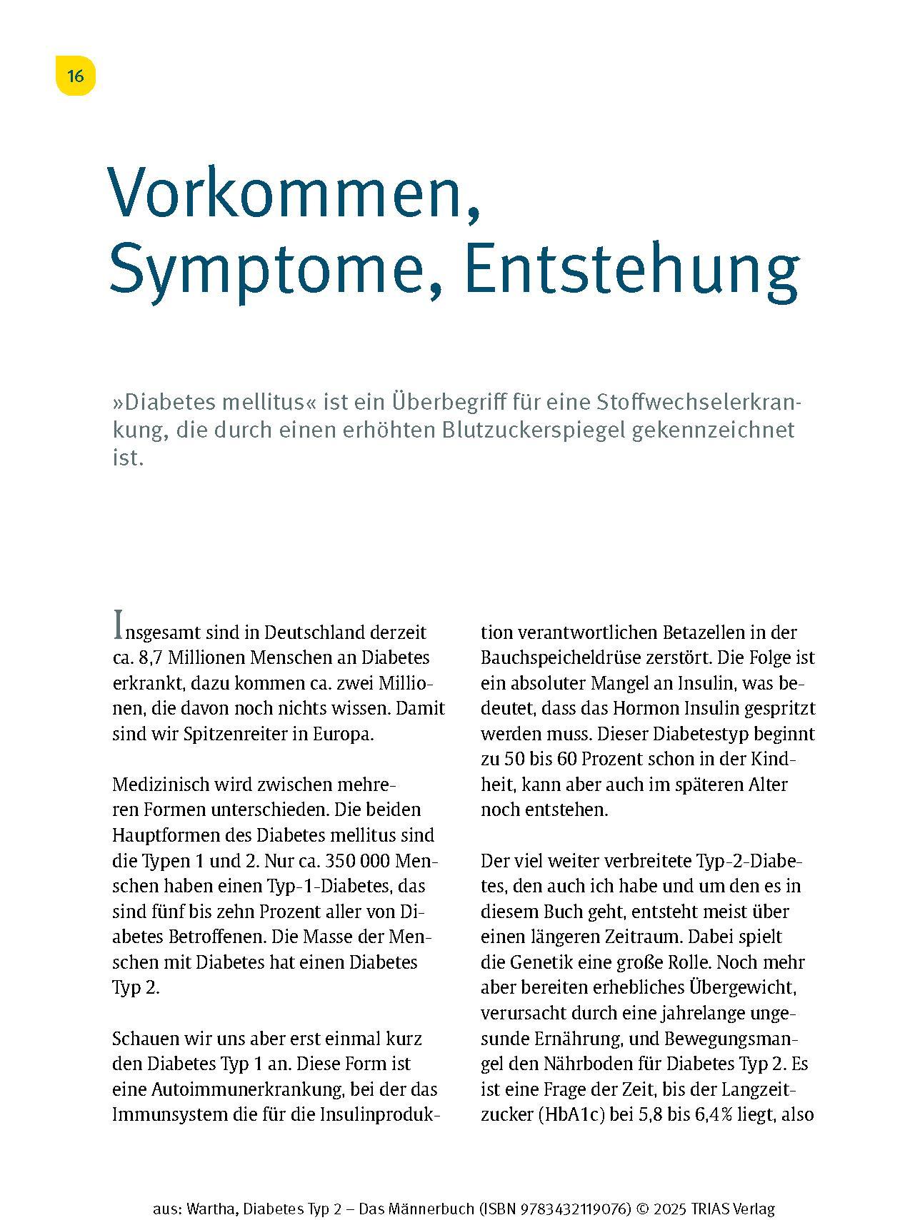 Bild: 9783432119076 | Diabetes Typ 2 - Das Männerbuch | Andreas Wartha | Taschenbuch | 2025