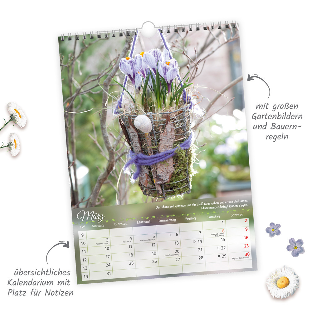 Bild: 9783988021977 | Trötsch Classickalender Gartenfreunde 2025 | Wandkalender | Kalender