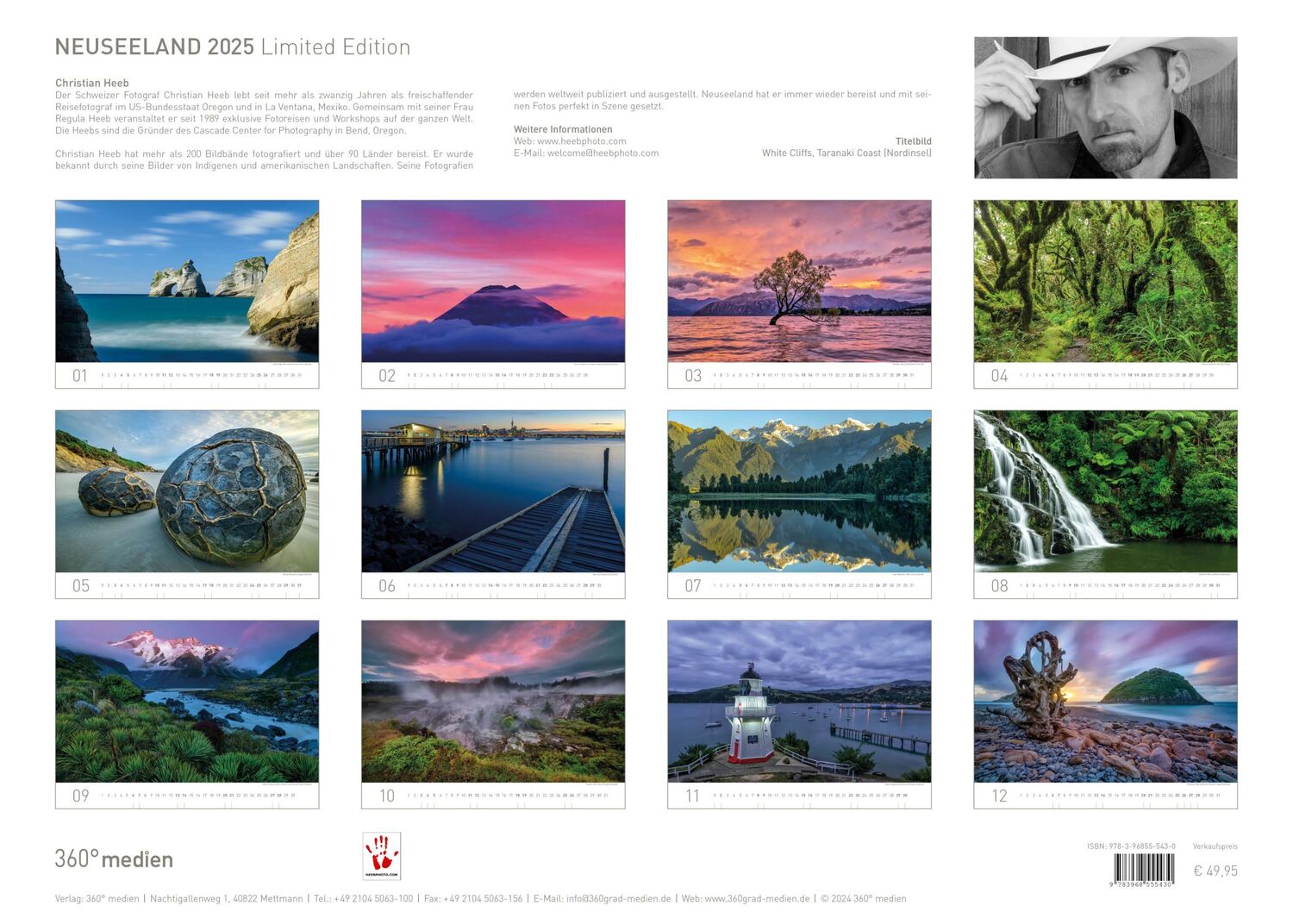 Bild: 9783968555430 | 360° Neuseeland Exklusivkalender 2025 | Limited Edition (70 x 50 cm)