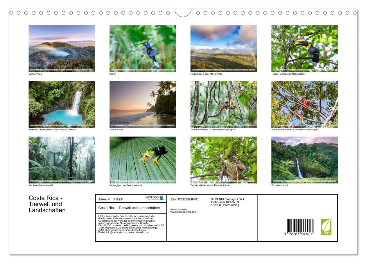 Bild: 9783383949401 | Costa Rica - Tierwelt und Landschaften (Wandkalender 2025 DIN A3...